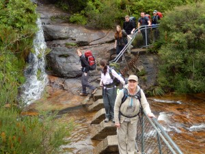 Julie leading the team across the first very easy water crossing