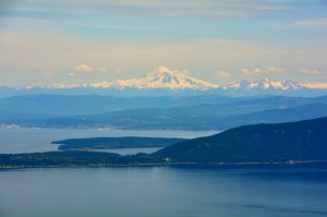 Mt. Baker looms over the San Juan Islands as we ferry from island to island