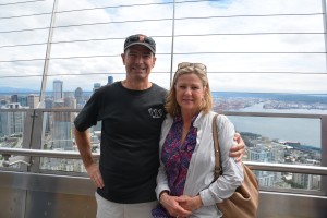 Standing on the top of Seattle's Space Needle - just like I did 52 years earlier