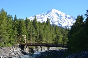 Mt. Rainier strikes a spectacular pose from any angle