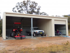 Like metalised triplets, our new ute, shed and tractor all resting after a big day of fun