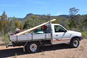 Our old ute enjoying the sunshine and a bit of hard work at the property
