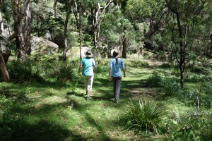Mother and daughter happily lost in the deep bush of the Wolgan Valley