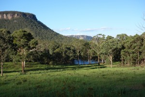 Views down the Wolgan Valley from camp on our property