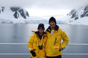 Brave Antarctic explorers discover a new continent in matching jackets