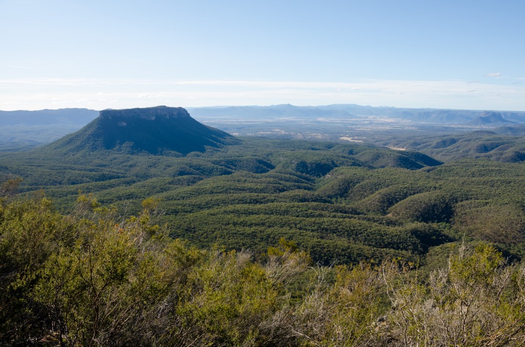 The Capertee Valley with its landmark butte - Pantoney's Crown.  Julie and I climbed it a couple of months ago.