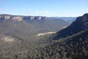 The view looking down into the Wolgan Valley