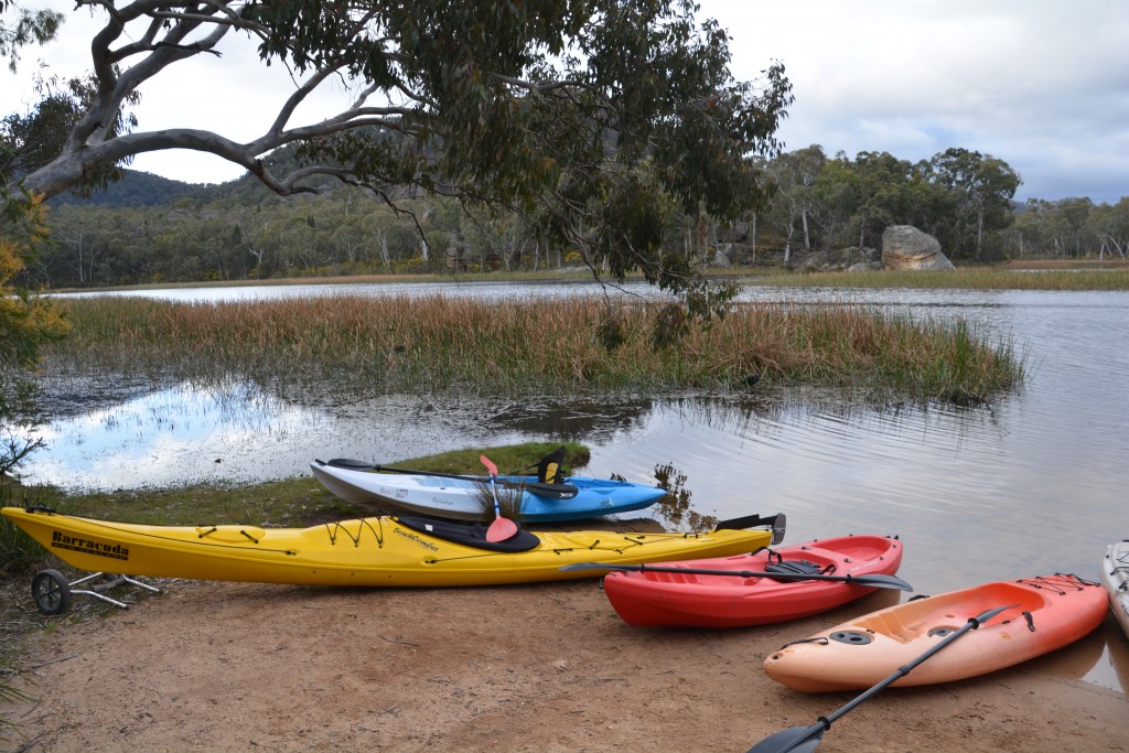 Colour and movement - kayakers are a common sight on Dunns Swamp which also has a fantastic camp site on its banks