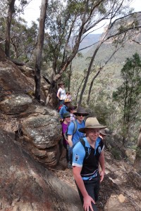 The track up to the top of the escarpment involved 300 metres of up up up