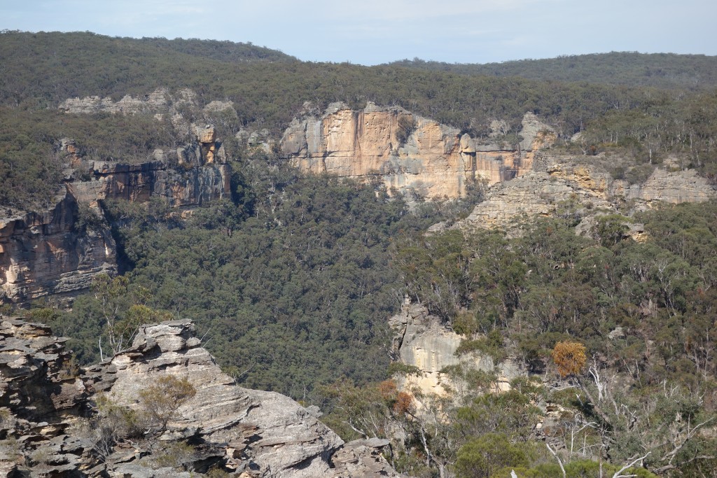 The view from a tall pagoda near the top of the Wolgan Falls