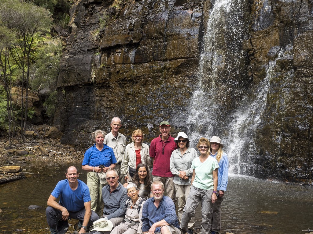Our intrepid group at the base of the falls - quite an accomplishment