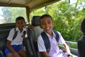 Our driver's son and friend hitched a ride with us and practised their English along the way