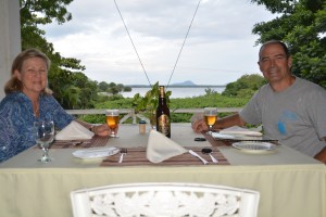 Enjoying a cold Lion Lager at the end of our first day in Sri Lanka