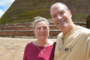 We're still sparkling at the base of the largest dagoba in Sri Lanka despite a marathon day of culture, history and religion