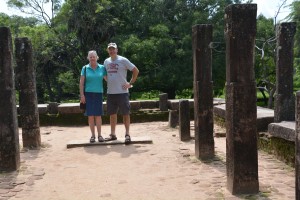 A couple of melting visitors to Polonunawaras ancient temples
