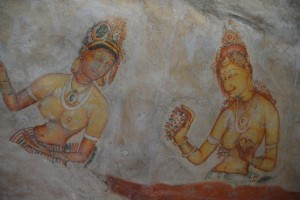 These beautiful frescos of the Kings concubines were painted in spectacular suspension on the cliff face
