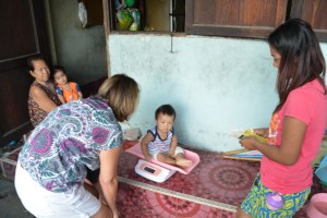 As part of Sister Joan's milk program babies gets weighed each week to help monitor their progress