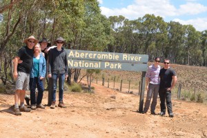 The team surrounding the national park sign - a great way to spend a few days around Christmas