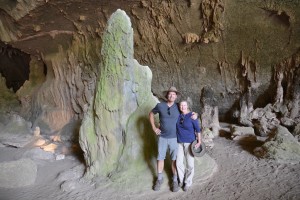 Now that's a big one! how often to you see a large green stalactite?