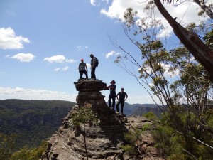 Standing on the pinnacle at the tip of Point Constance - I'm the one on the right