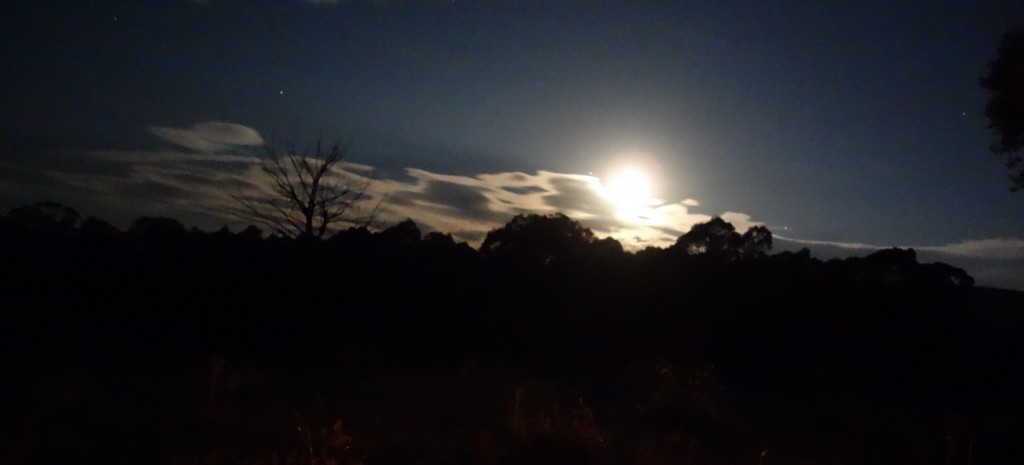 Full moon rising - another great feature of camping at Easter