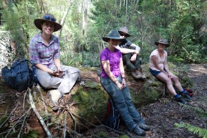 Lunch time and a well earned break at the narrowest point of Constance Gorge