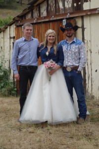 The triplets celebrating Bryn's wedding at the ranch - 22 years later