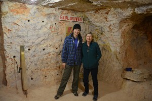 Anna and Julie enjoying the underground mine tour