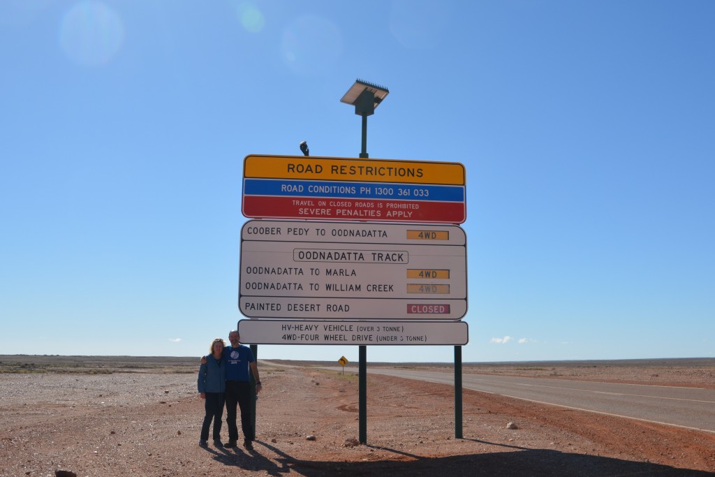 Finally - the sign says the road is open and were keen to go