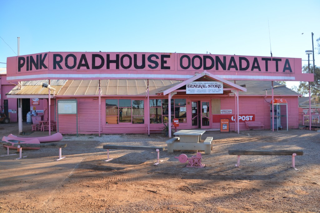 The famous Oodnadatta Pink Roadhouse - aptly named 