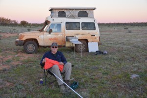 It is the law that every vehicle must have a flag and the ever-resourceful John made his own