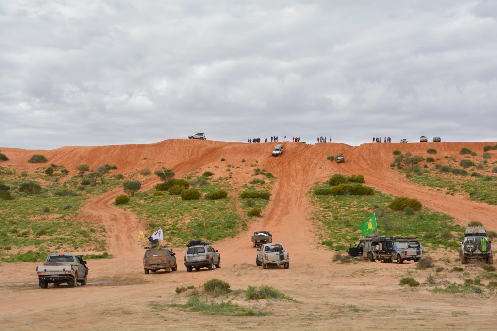 The view of Big Red from the bottom. How are we going to get over that thing?