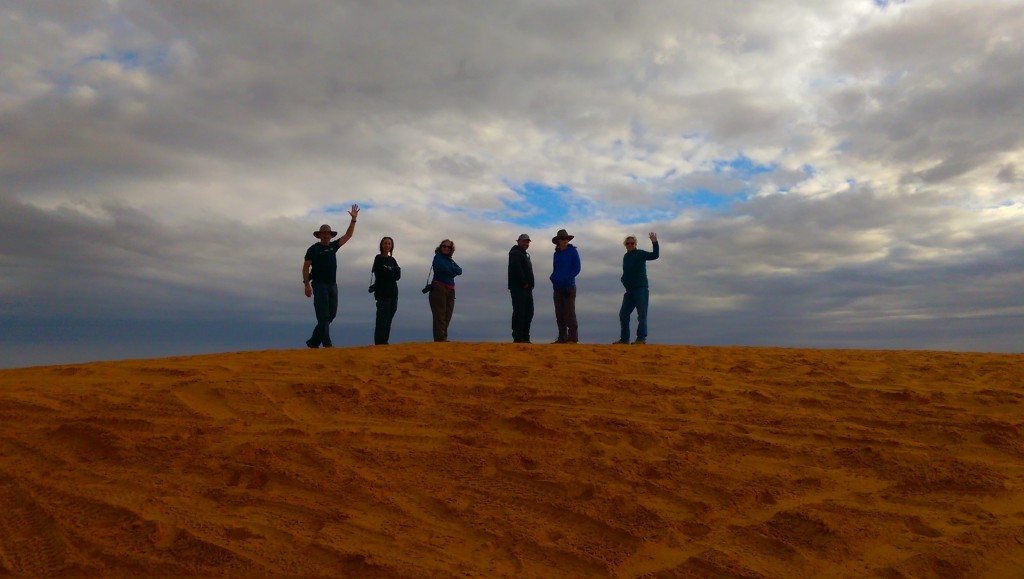 We made it! Standing on top of Big Red, symbolising the end of the Simpson Desert.