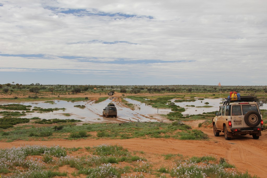 You never know what is on the other side of each dune - this one had a lot of water 