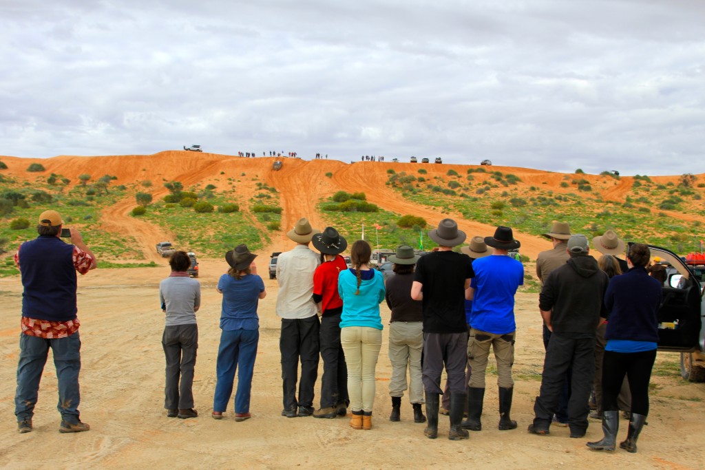The team spent some time watching the spectacle and analyzing the best way up Big Red