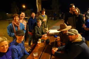 Dinner at the famous Birdsville pub - and a celebration for having crossed the Simpson Desert
