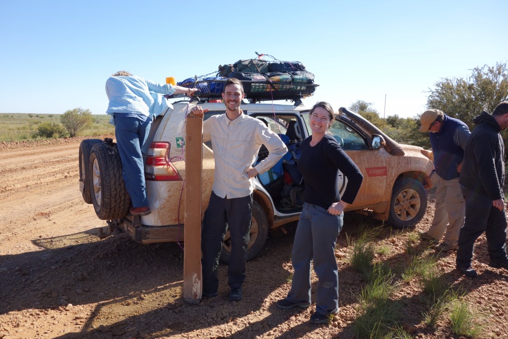 Tom managed to run over a large rock which ripped one of his running boards off - oh well, its a rental