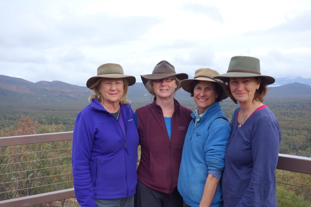 The four sisters taking in the views at Wilpena Pound