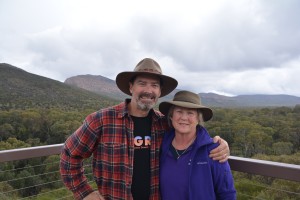 Standing at the lookout with great views of inside Wilpena Pound