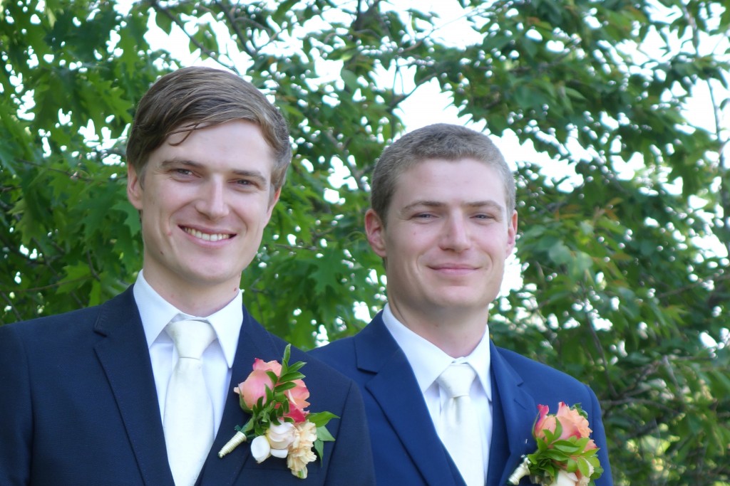 Will and his best man (and younger brother) Zach calmly waiting for the bride to arrive