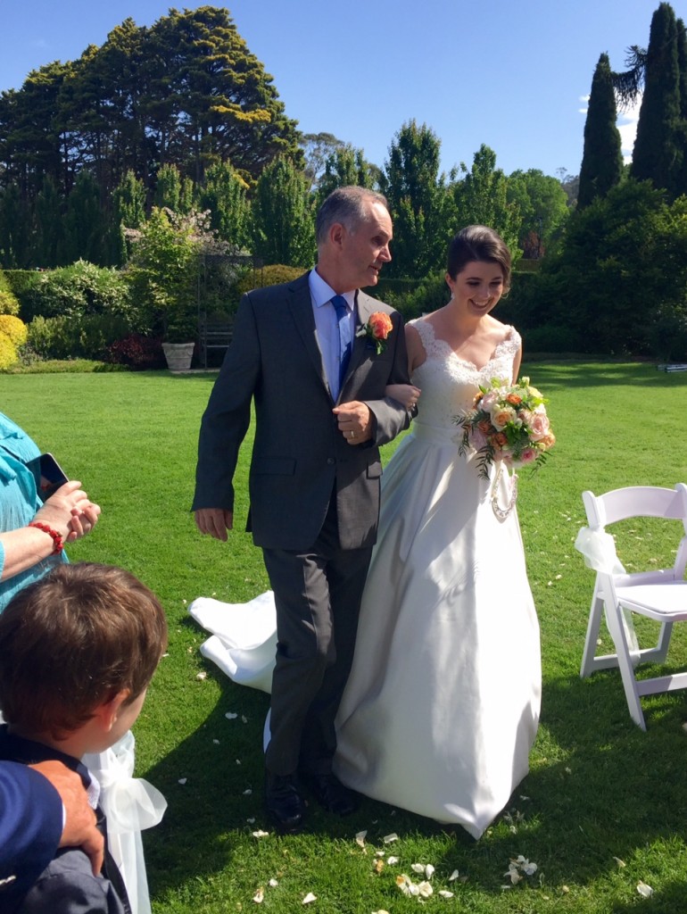 A joyous moment for everyone as Steve proudly walks his only daughter down the aisle