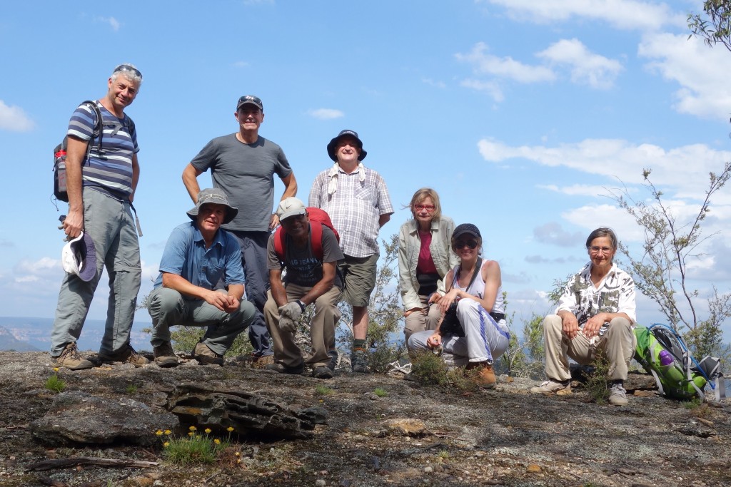 One of the groups I led from the Upper Blue Mountains Bushwalking Club, this time out to Constance Point on the Wolgan-Capertee Divide