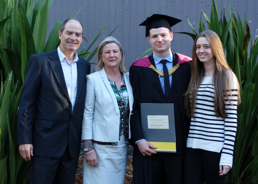 Proud parents and Janelle joins Zach as he graduates from University of NSW