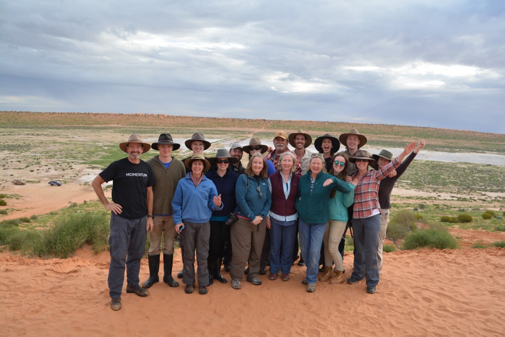 We made it! The entire group standing on top of the 40M high sand dune called Big Red which marks the end of the Simpson Desert