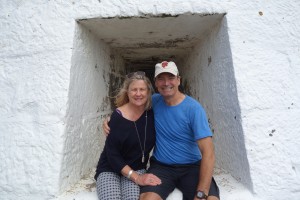 A cosy setting, framed in one of the windows set in the thick walls of Cape Wickham Lighthouse on King Island