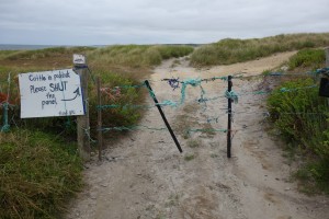 A local panel, as its called here, allows access to the public beach but keeps the cattle in
