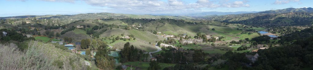 A panoramic view of some of the area John Steinbeck called the Pastures of Heaven - now a popular place to live