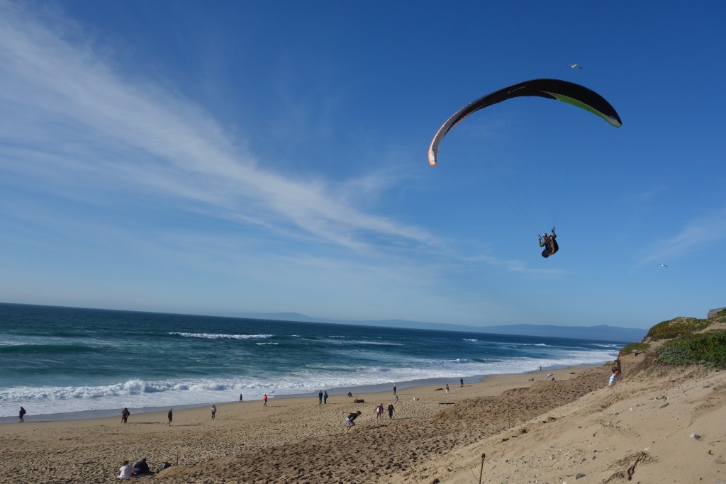 Views of Marina Beach on Monterey Bay on a clear winters afternoon