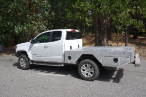 A rare shot of our Colorado without the camper because they removed it to fix the hydraulic arms