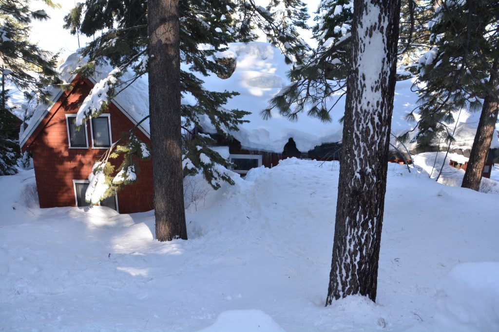 There's a house in there somewhere - our home for one night is almost buried in snow